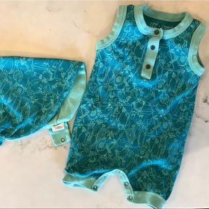 Finn + Emma Viking Romper and bib set EUC 9-12m